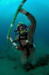 Navy diver on the bottom. Shot with a Nikon D300 in a Sea... by Andrew Mckaskle 